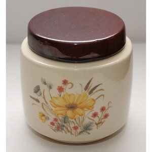 Vintage McCoy Biscuit or Cookie Jar With Lid (Flowers)